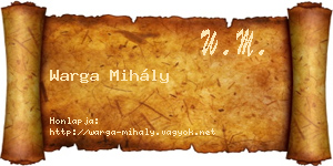 Warga Mihály névjegykártya